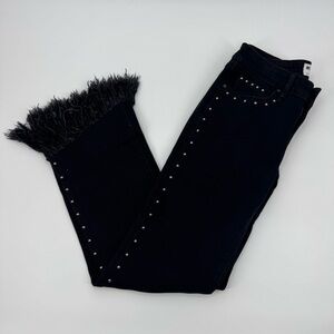 William Rast Women's Sculpted High Rise Flare Crop Skinny Jeans Fringe‎ Sz 27